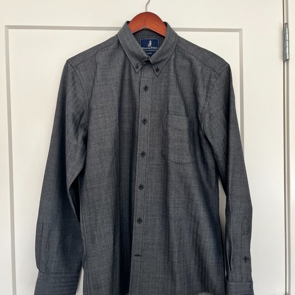 Wool & Prince 130 Herringbone Merino Shirt Slim Fit